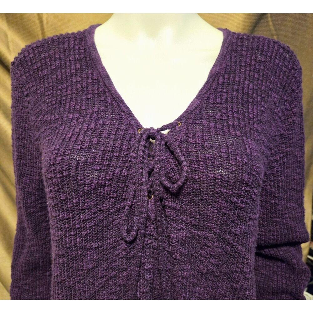 Natural Reflections Purple Chunky Knit Sweater - 2XL